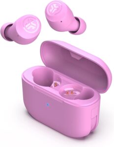 JLab Go Air Pop True Wireless Earbuds, Headphones In Ear, Bluetooth Earphones with Microphone, Wireless Ear Buds, TWS Bluetooth Earbuds with Mic, USB Charging Case, Dual Connect, EQ3 Sound, Pink